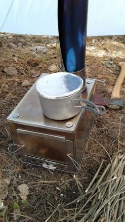 Seek Outside Medium Titanium Wood Stove & Stovepipe -Deals Outdoor Camping 20171111 123851