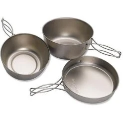 Snow Peak Titanium Cook Set, 3Pcs -Deals Outdoor Camping 660003