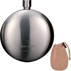 Snow Peak Titanium Curved Flask 37 Snow Peak Titanium Curved Flask -Deals Outdoor Camping TITAN
