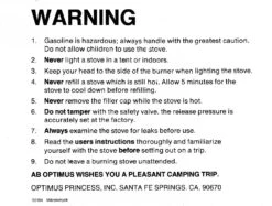 Optimus 8R -Deals Outdoor Camping Warning